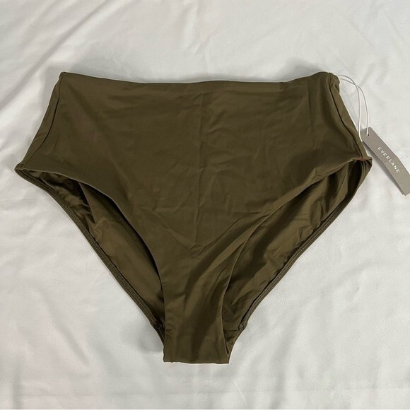 Everlane Womens size L Beech Green The High Rise Hipster Swim Bottom Cheeky - Picture 2 of 9